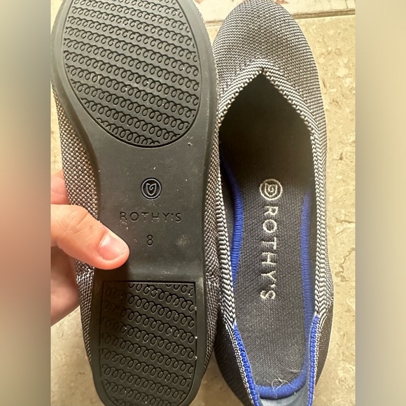 Rothy’s BirdsEye Black Grey Round Toe Flats Womens size 8 - Picture 3 of 4